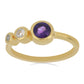 Goldplattierter Silberring mit sambischem Amethyst und weißem Topas