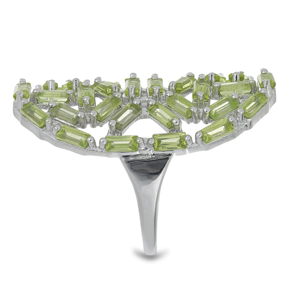 Silberring mit Peridot aus Changbai 4 