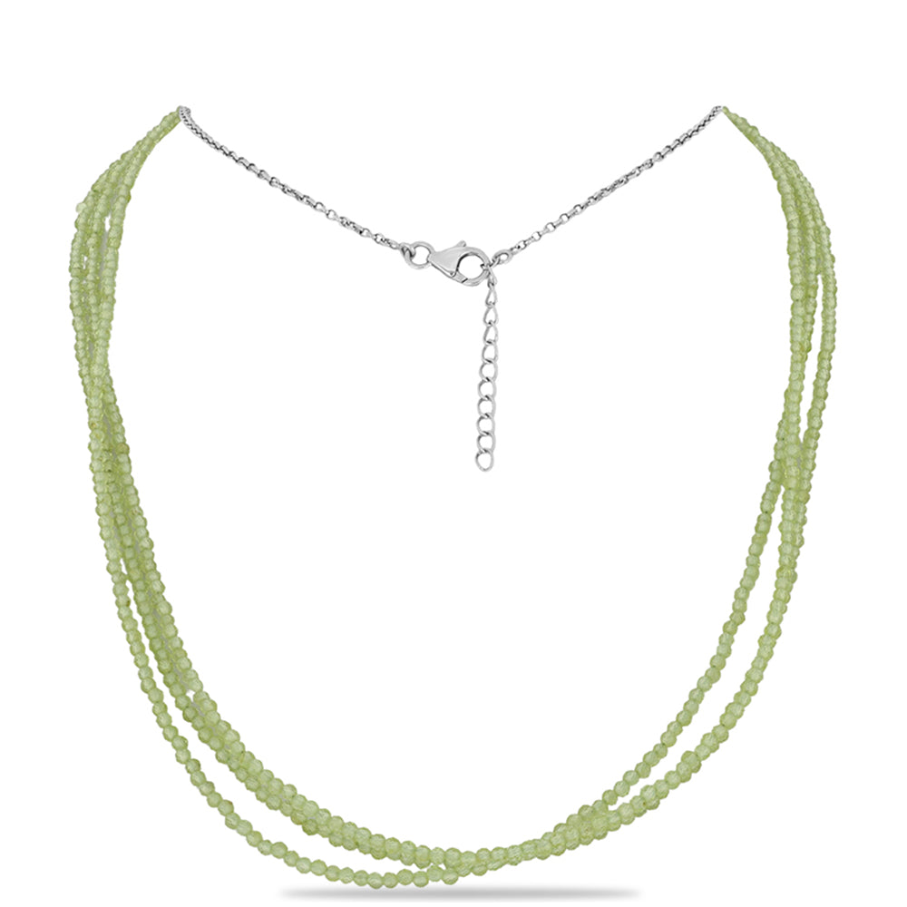 Silberhalskette mit Peridot aus Changbai