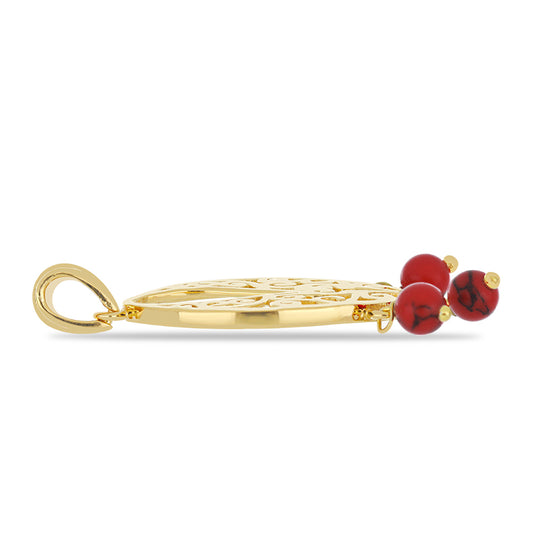 Goldplattierter Silberanhänger mit roter Schwammkoralle