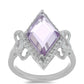 Silberring mit Rose De France Amethyst und weißem Topas