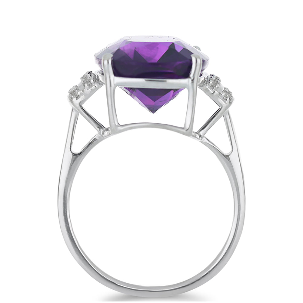 Silberring mit marokkanischem Amethyst und weißem Topas