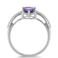 Silberring mit marokkanischem Amethyst und weißem Topas