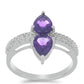 Silberring mit marokkanischem Amethyst und weißem Topas