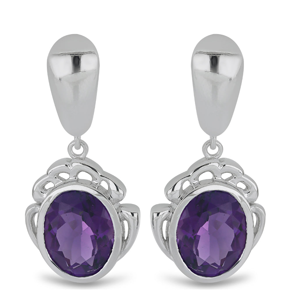 Silberohrringe mit marokkanischem Amethyst