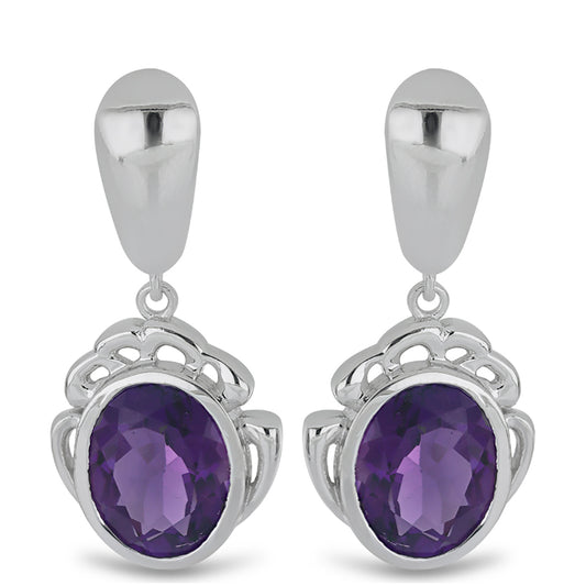 Silberohrringe mit marokkanischem Amethyst