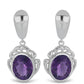 Silberohrringe mit marokkanischem Amethyst