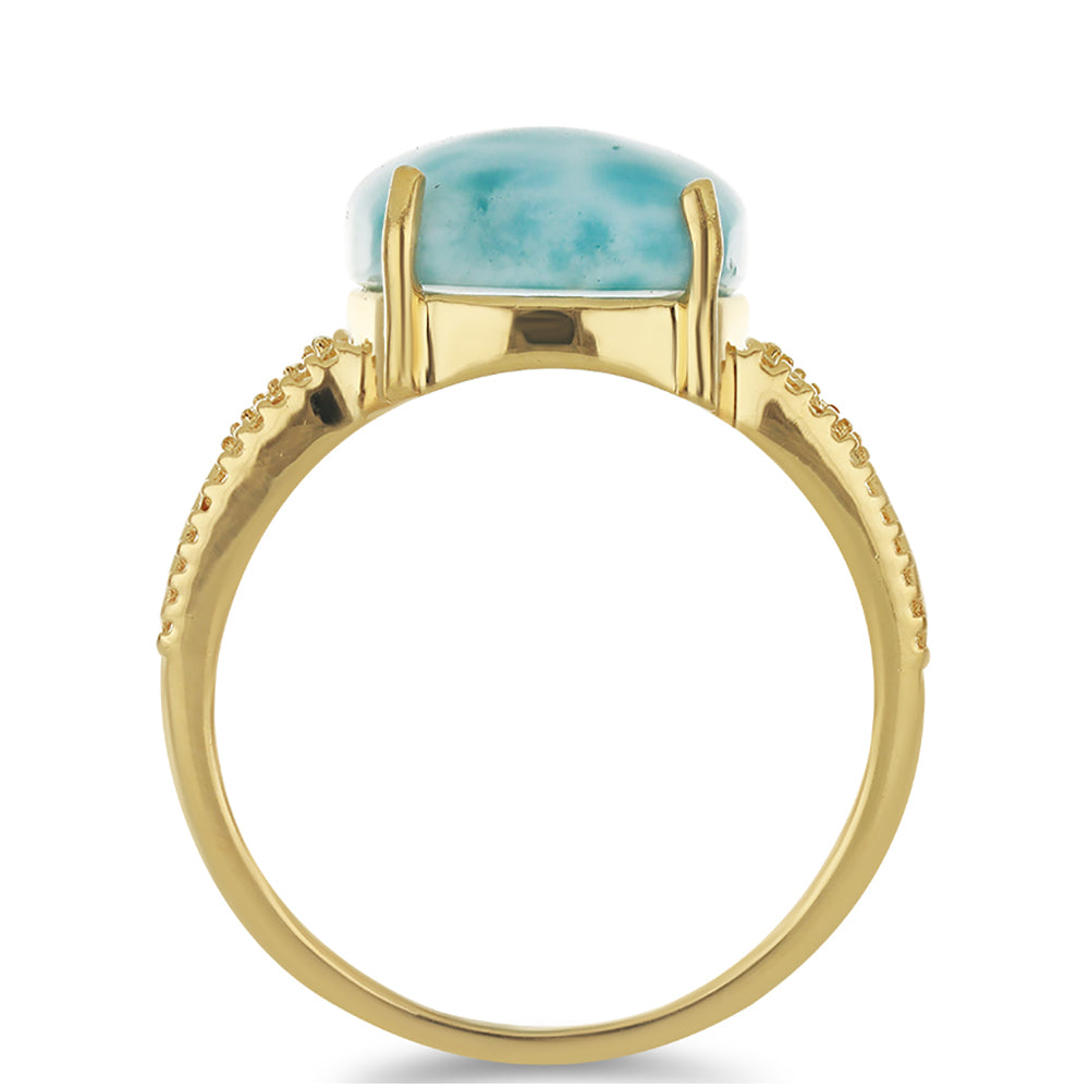 Goldplattierter Silberring mit Larimar 2 