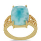 Goldplattierter Silberring mit Larimar