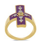Goldplattierter Silberring mit Emaille und Peridot aus Changbai