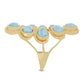 Goldplattierter Silberring mit Larimar