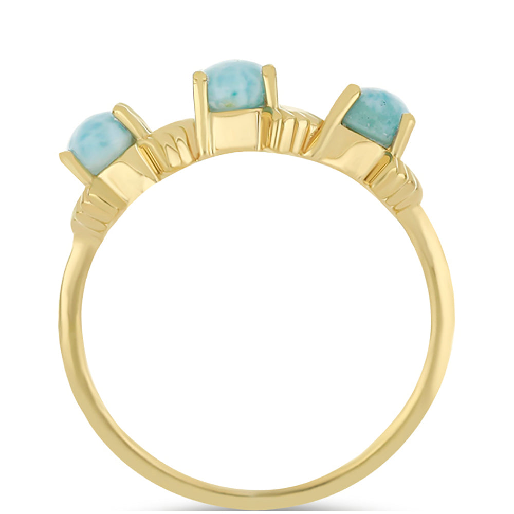 Goldplattierter Silberring mit Larimar 2 