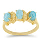 Goldplattierter Silberring mit Larimar