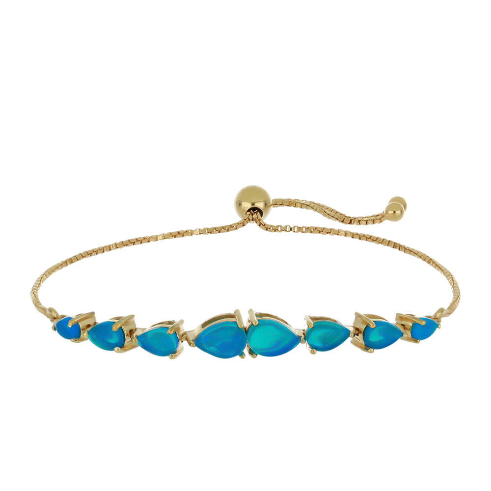 Goldplattiertes Silberarmband mit äthiopischem Paraiba-Blauopal 1 