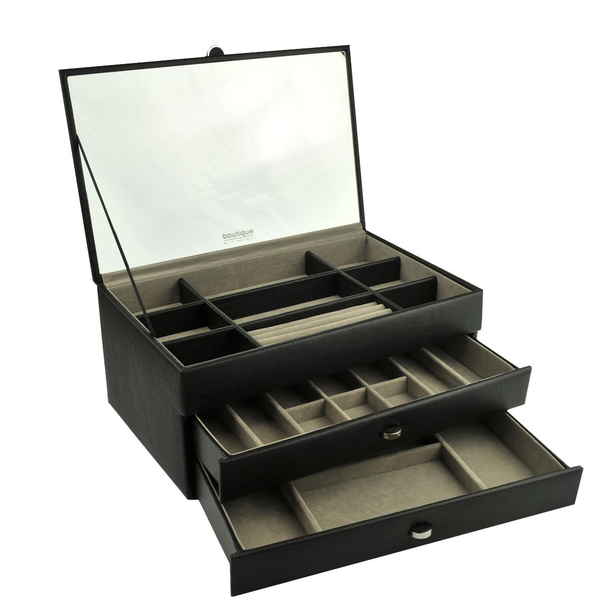 Große schwarze Premium-Boutique-Schmuckschatulle 2 