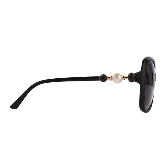 Gemporia: Black Framed Polarised/UV400 Sunglasses with Black Obsidian and Freshwater Pearl ATGW 5.04cts